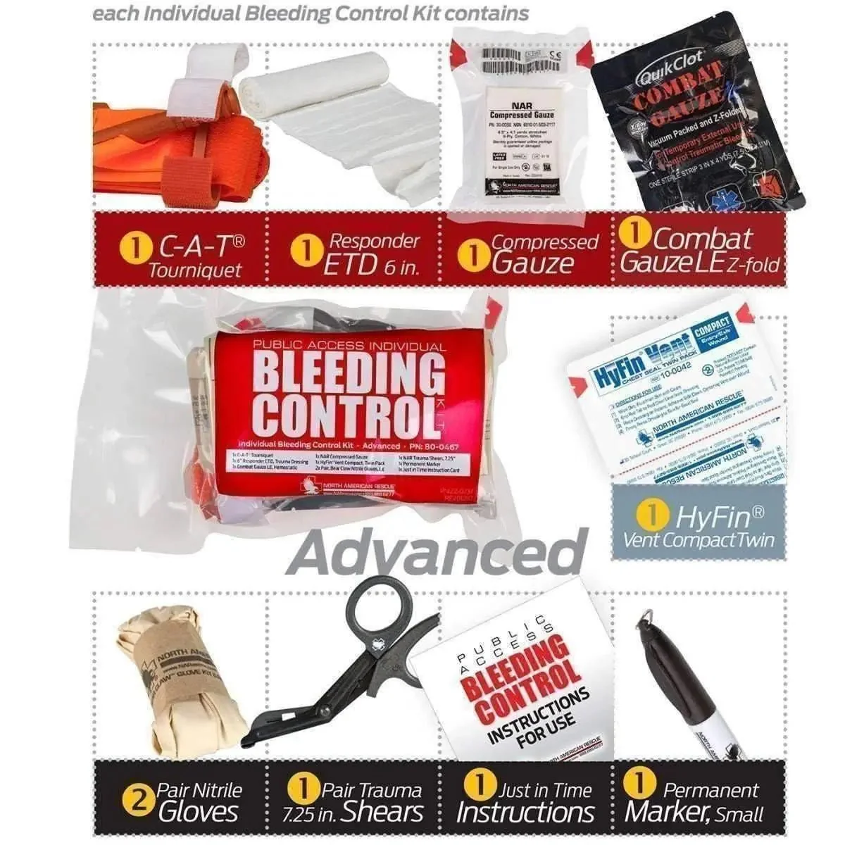 Public Access Bleeding Control 8 Pack - Vacuum Sealed - Image 4