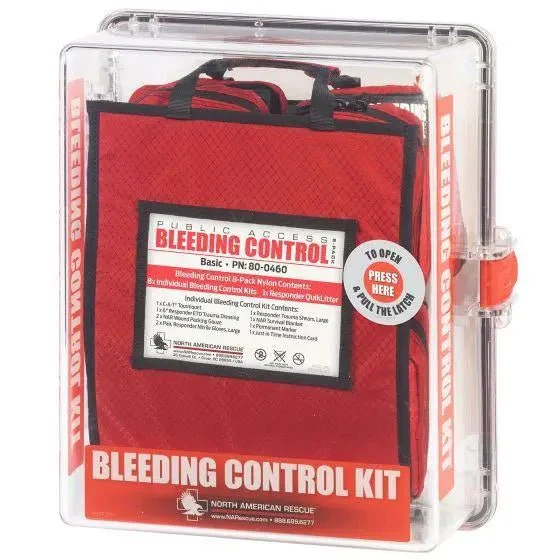Public Access Bleeding Control Station - 8-PACK Nylon Pouch - Clear Polycarbonate Cabinet - Image 4