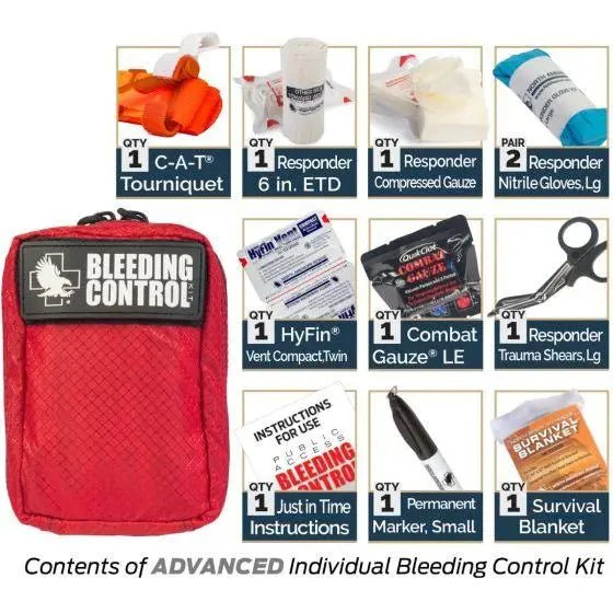 Public Access Bleeding Control Station - 8-PACK Nylon Pouch - Clear Polycarbonate Cabinet - Image 8