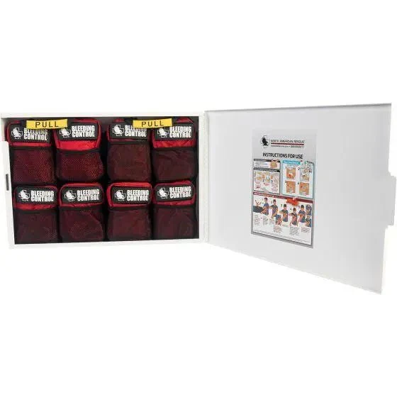 Public Access Bleeding Control Station - 8-PACK Nylon Pouch - Low Profile Metal Station - Image 6