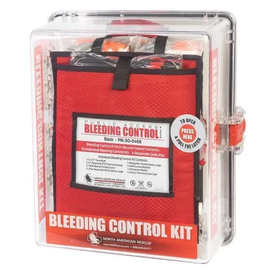 Public Access Bleeding Control Station - 8-PACK VACUUM SEALED - Clear PolyCarbonate Cabinet - Image 4