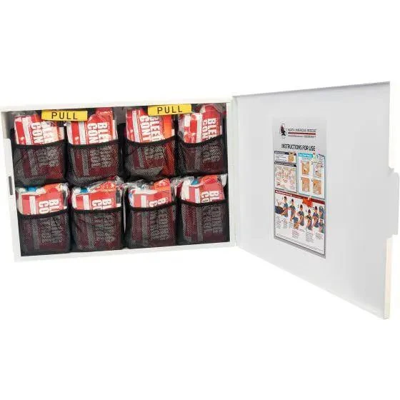 Public Access Bleeding Control Station - 8-PACK Vacuum Sealed Pouch - Low Profile Metal Station - Image 3
