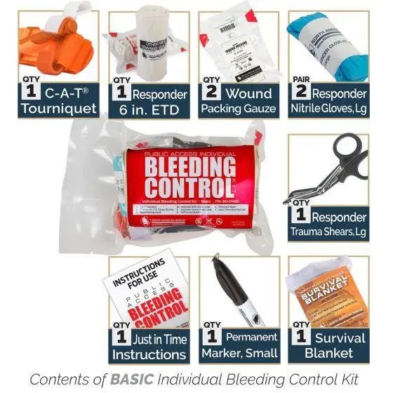 Public Access Bleeding Control Station - 8-PACK Vacuum Sealed Pouch - Low Profile Metal Station - Image 7