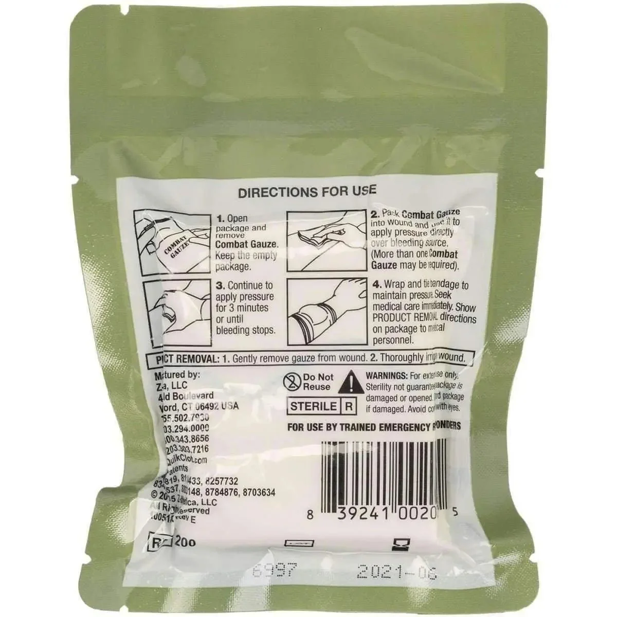 Quickclot Combat Gauze XL Hemostatic Dressing - Image 3